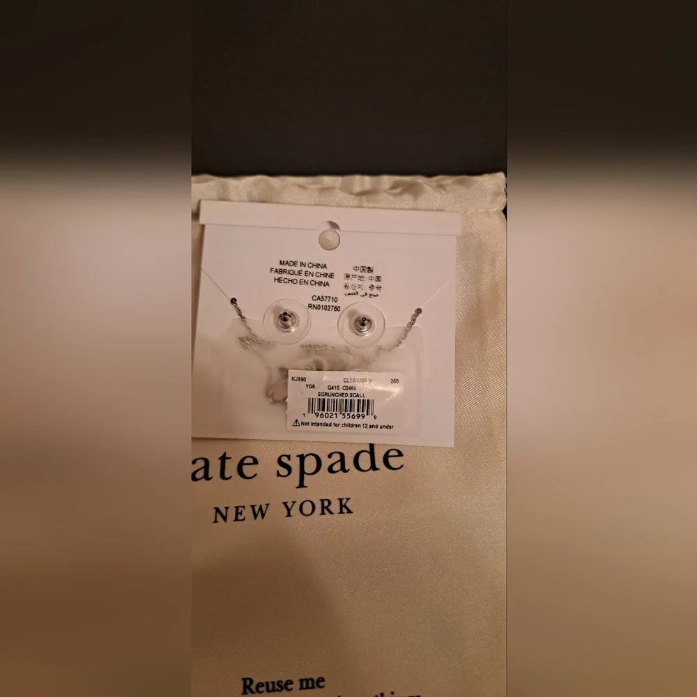 Kate Spade Silver Heart Necklace with Cubic Zirconia NWT